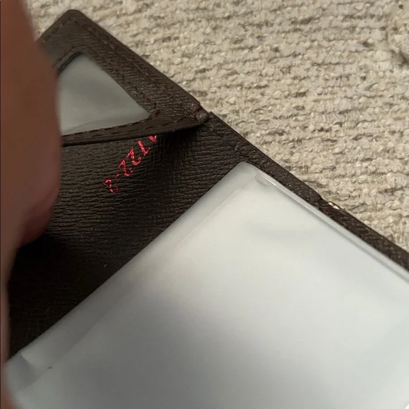 *Fashion Beige Monogram Card Holder with Red and Green Accent - Picture 9 of 11